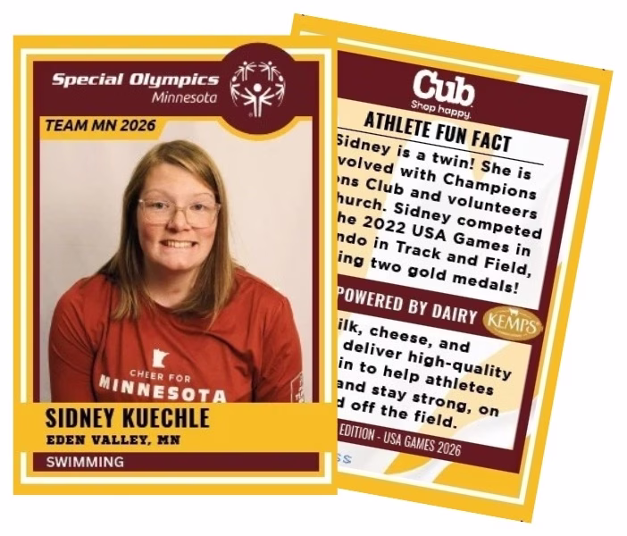 Example of Special Olympics 2026 trading cards