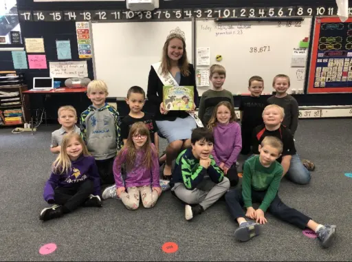 Princess Kay visiting classroom