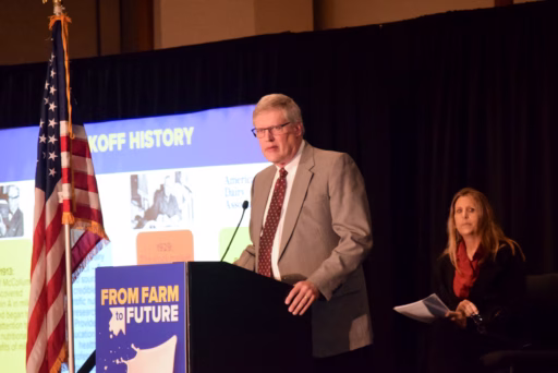 Ron Grusenmeyer speaking at 2026 Midwest Dairy Annual Meeting