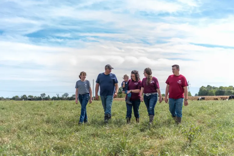 Dairy farm family pasture