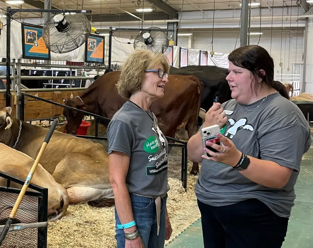 Dairy ambassador doing Facebook live