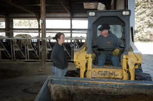 Milking and feeding chores