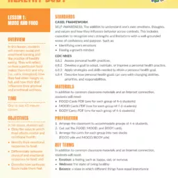 Image of a lesson plan from Fuel Up about healthy food, mind, and body.