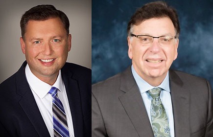 Left: Former Midwest Dairy CEO Lucas Lentsch, right: Dairy Management, Inc. CEO Tom Gallagher.