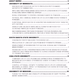 Midwest Dairy Foods Research Center Projects Summary