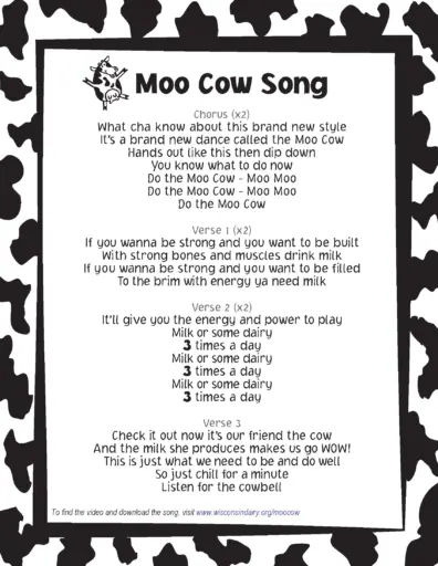 Moo Cow Song Lyrics