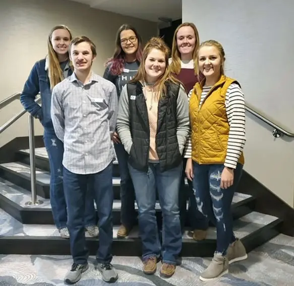 The 2020 Nebraska Dairy Ambassadors pose for a photo.