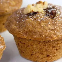 Yogurt and banana- spice muffins.