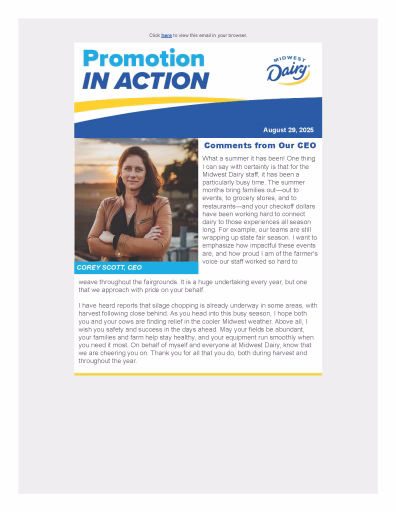 Preview of the August Checkoff at Work email