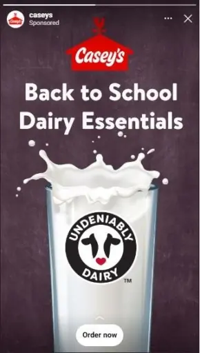 Casey's milk ad