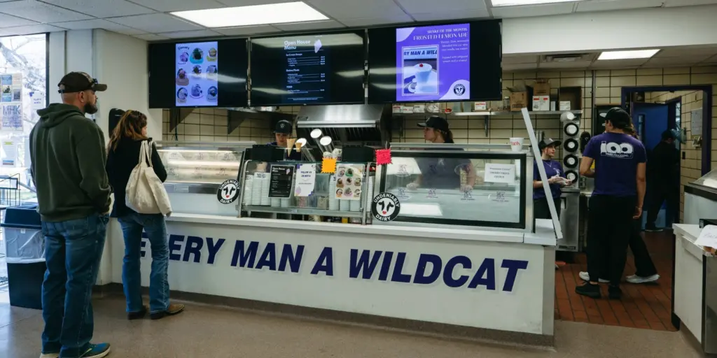 Image of Call Hall Dairy Bar where students are served ice cream