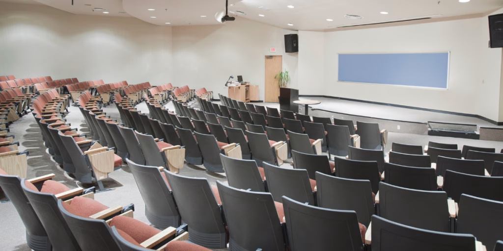 Empty college classroom