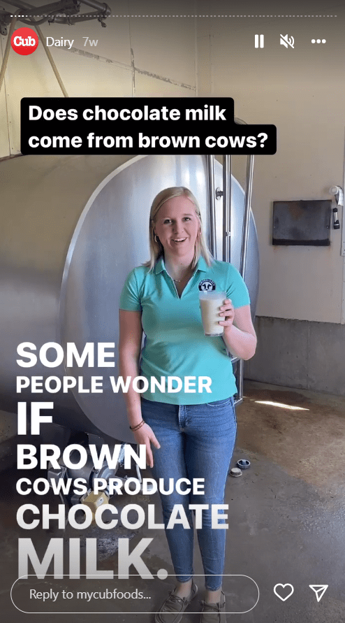 Cub Foods Dairy Instagram Story