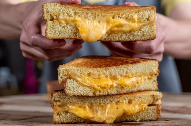 melty grilled cheese on texas toast