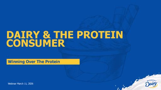 Screenshot of webinar "Dairy & The Protein Consumer"