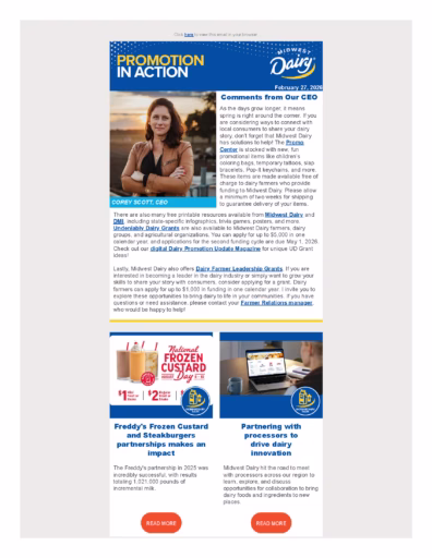 Preview of February 2026 Promotion in Action email