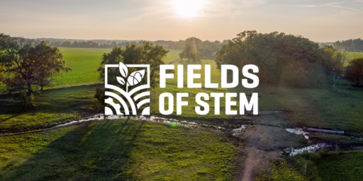 Fields of STEM logo on pasture image