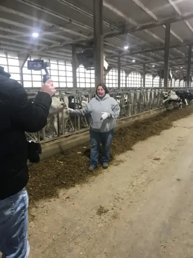 Farmer Heidi Zwinger gives a tour of her barn.