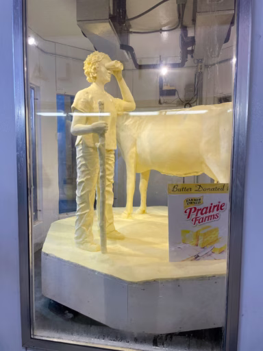 2025 Illinois State Fair butter cow carving