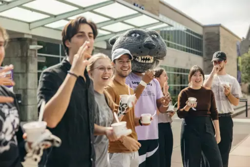 Kansas State students and mascot