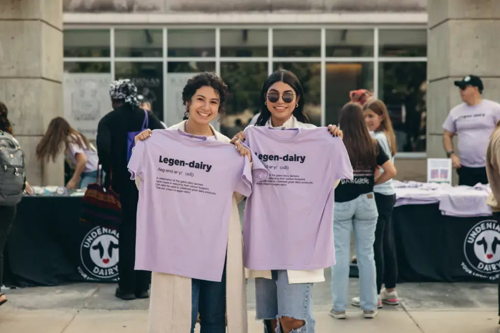 Kansas State students with dairy shirts