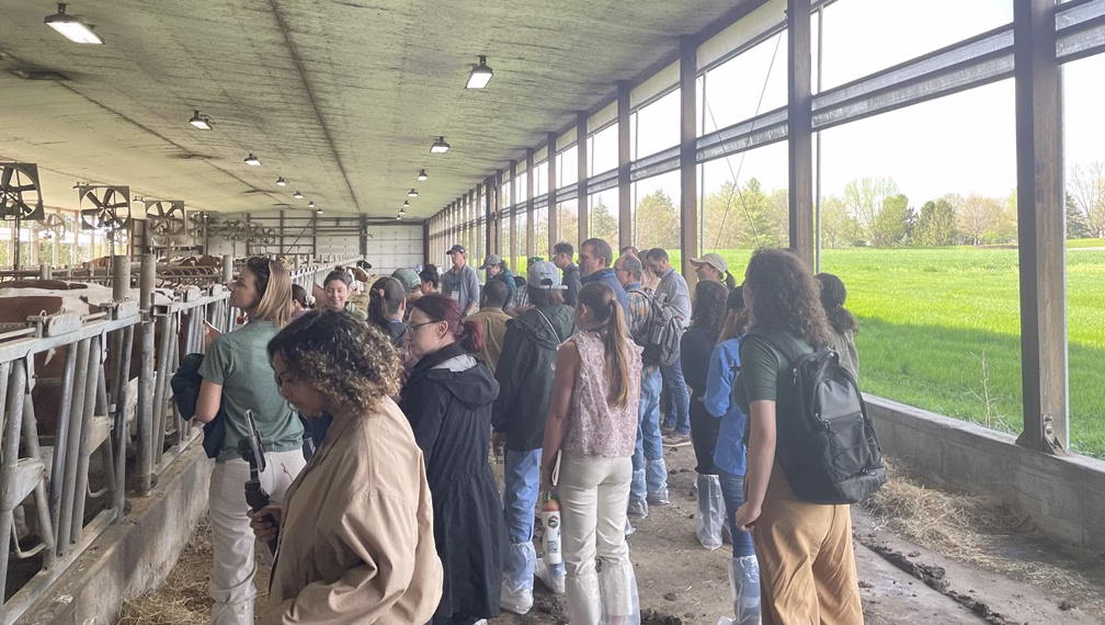 Farm tour attendees at Lenkaitis Holsteins