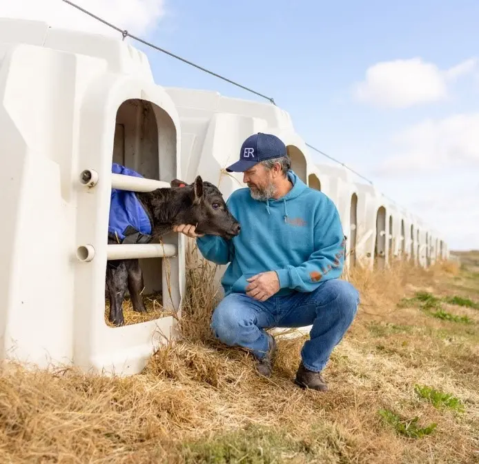 luke cunningham with calf