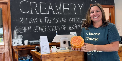 Beth Marcoot standing in her creamery store