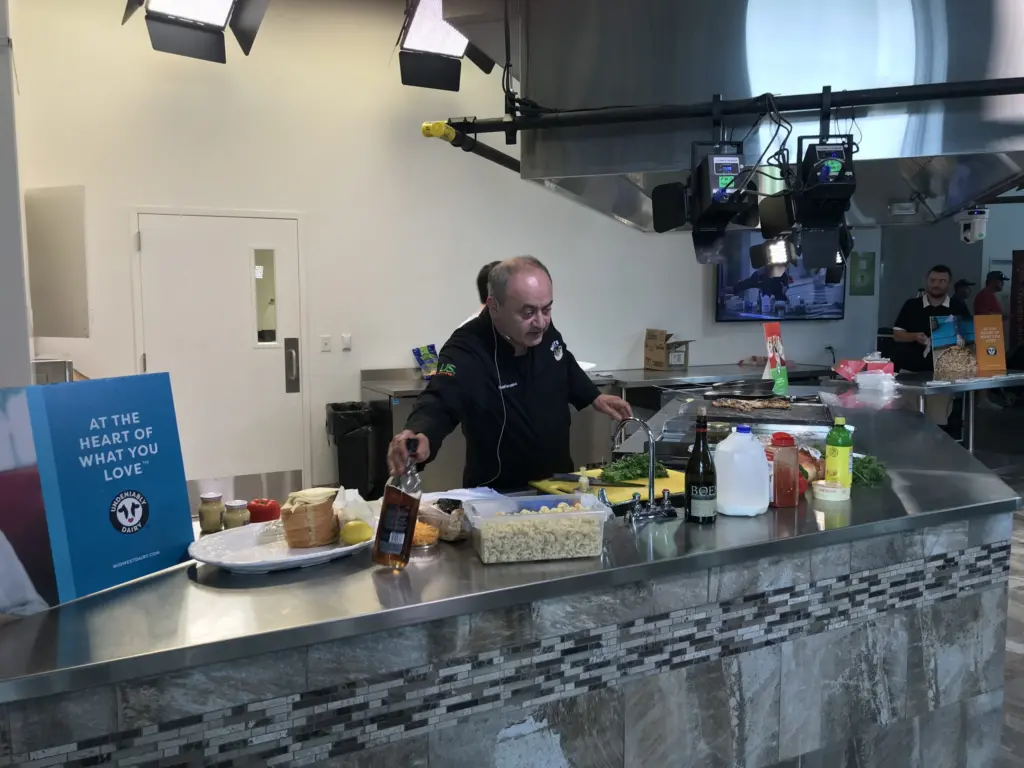 Chef Nader prepares dishes using real dairy products.