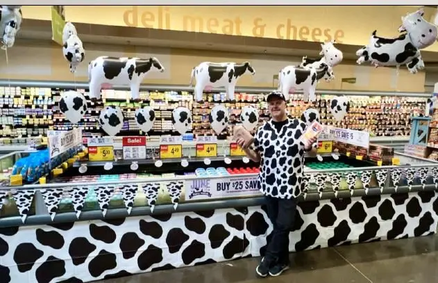 Dairy retail display during June National Dairy Month