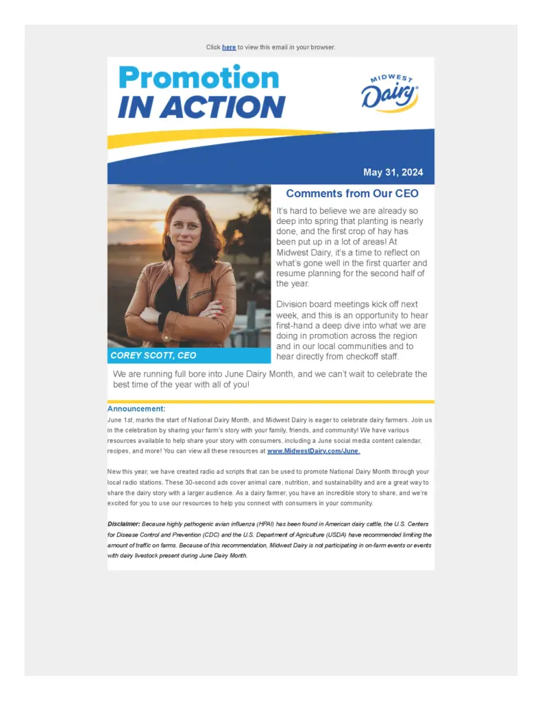 Front page of Promotion in Action May 2024