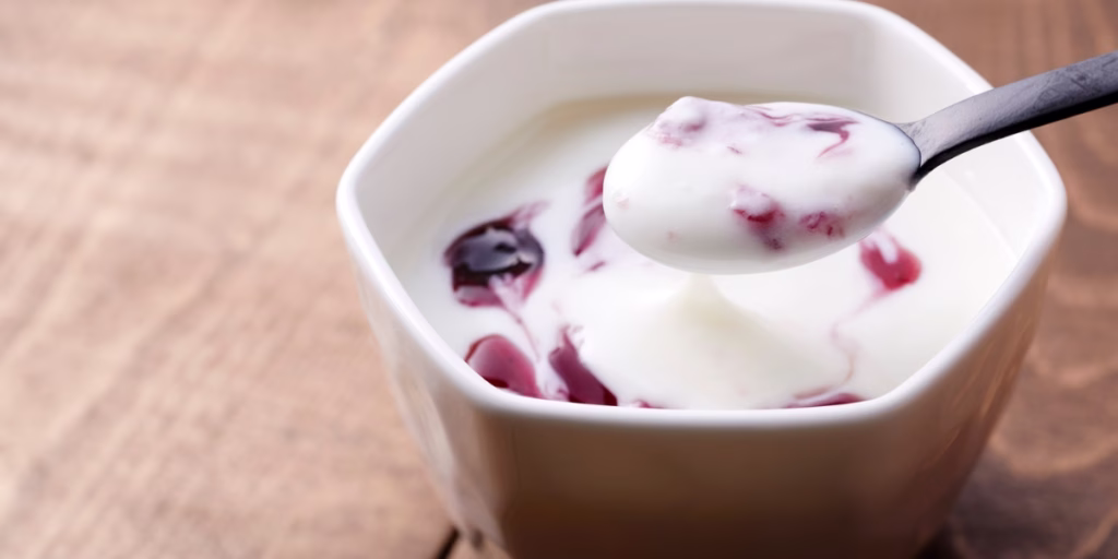 Close up of yogurt in bowl
