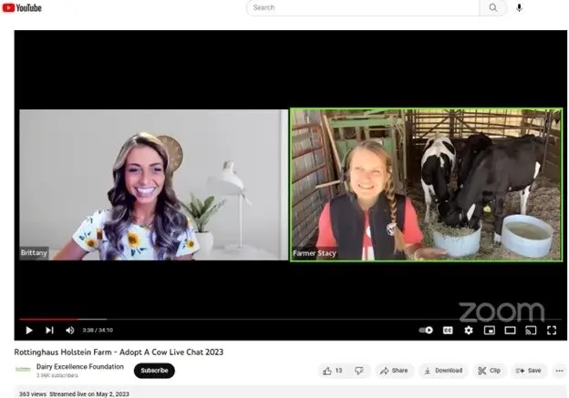 Stacy Rethman adopt a cow livestream