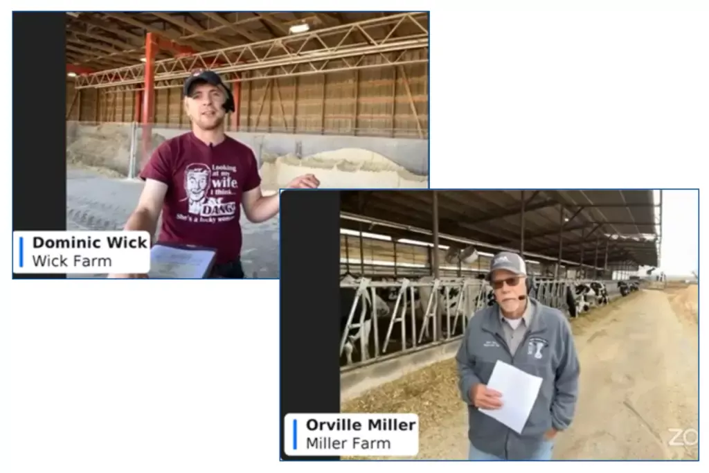 Screenshots of farmers on Zoom presentations