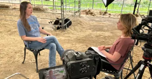 Dairy farmer TV interview